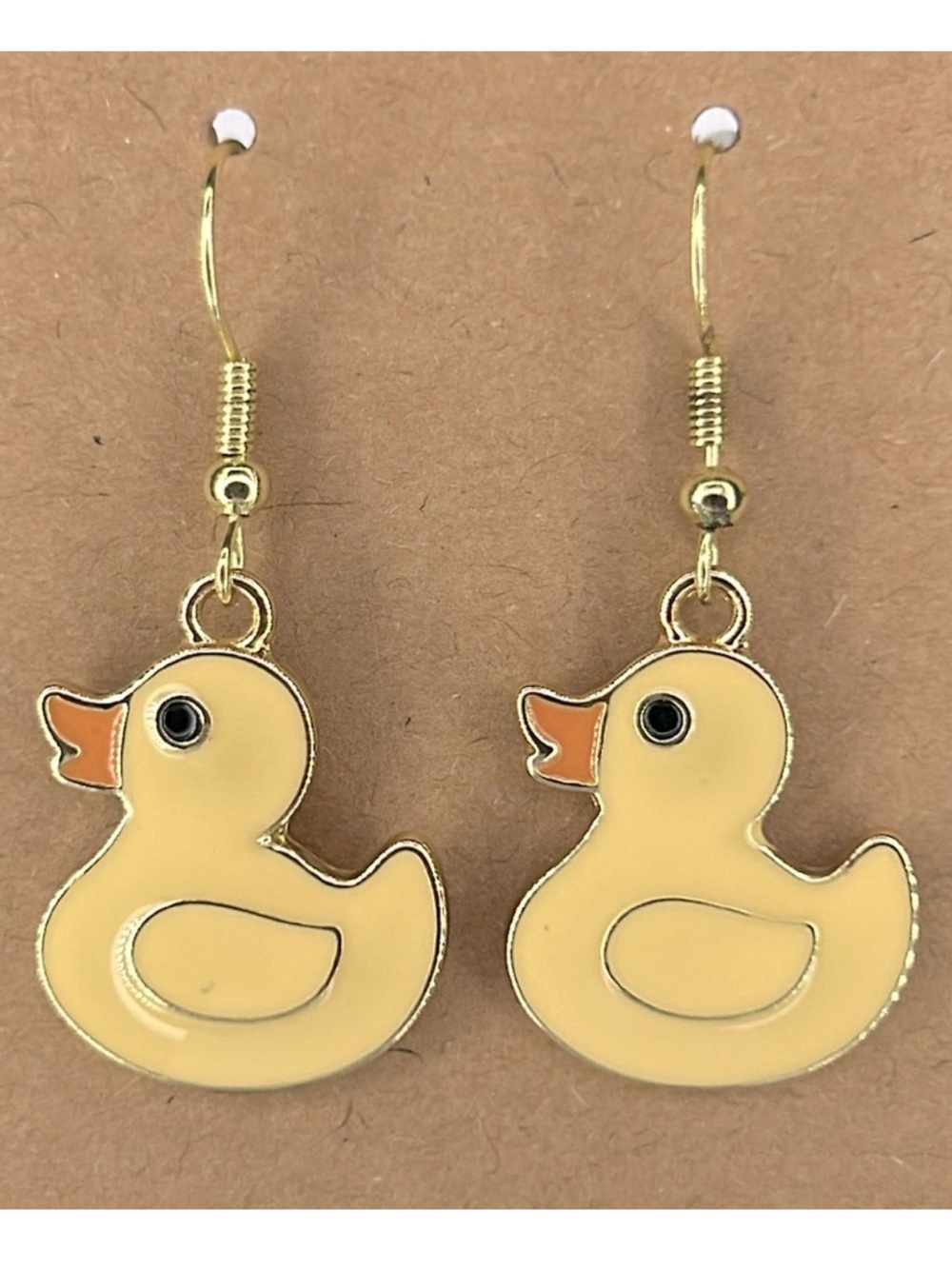 18k Gold Platted Hook Duck Dangle Earrings Fashion Jewelry